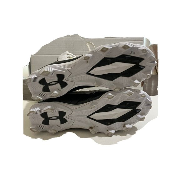 Under Armour Men's Size 10.5 black white HI top Highlight cleats Athletic Shoes - Picture 7 of 8